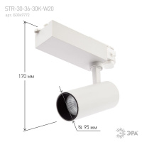 Трековый светильник ЭРА SТR-30-36-30K-W20 Б0049772