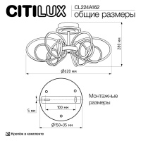 Люстра на штанге Citilux Salma smart CL224A162