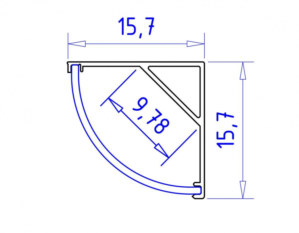 Алюминиевый угловой профиль Ambrella Light Alum Profile GP2100AL