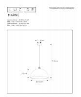 Подвесной светильник Lucide Marne 30485/40/41