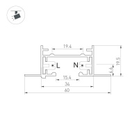 Шинопровод Arlight LGD-2TR-TRACK-F-1000-WH-M (C) 038670