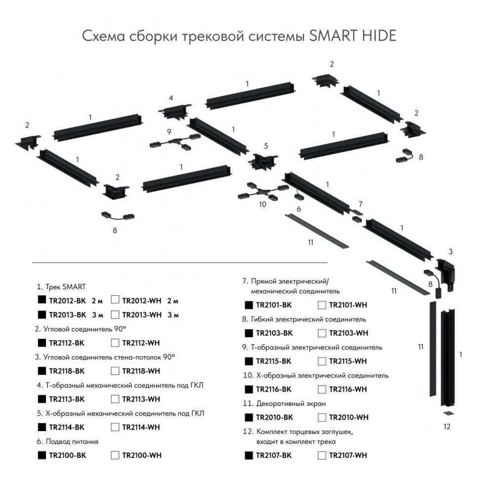 Коннектор Denkirs Smart Hide TR2113-WH