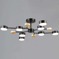 Люстра на штанге Reluce 03860-0.3-08 BK+WOOD GX53