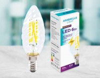 Светодиодная лампа Ambrella Light Filament C35 E14 6W 6400K 202126