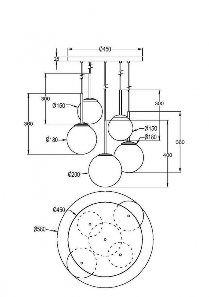 Подвесной светильник Maytoni Basic form MOD321PL-05G1