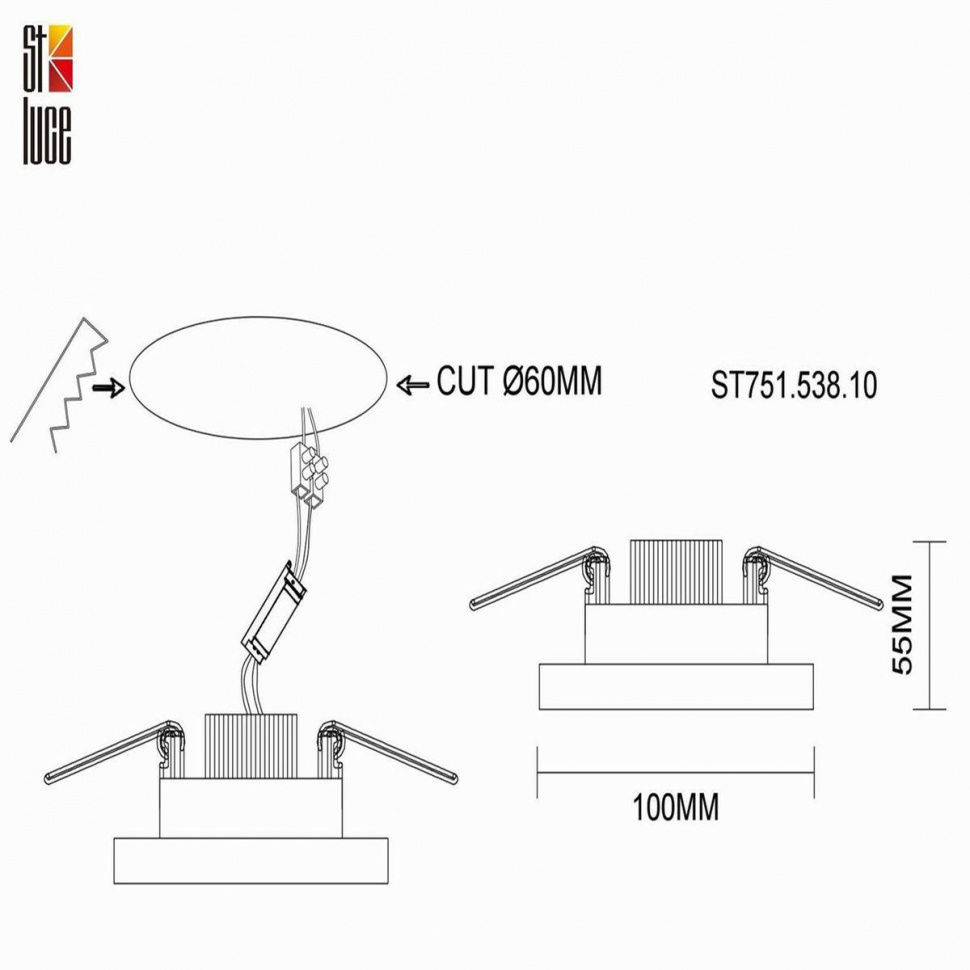 Встраиваемый светильник ST Luce ST751 ST751.538.10