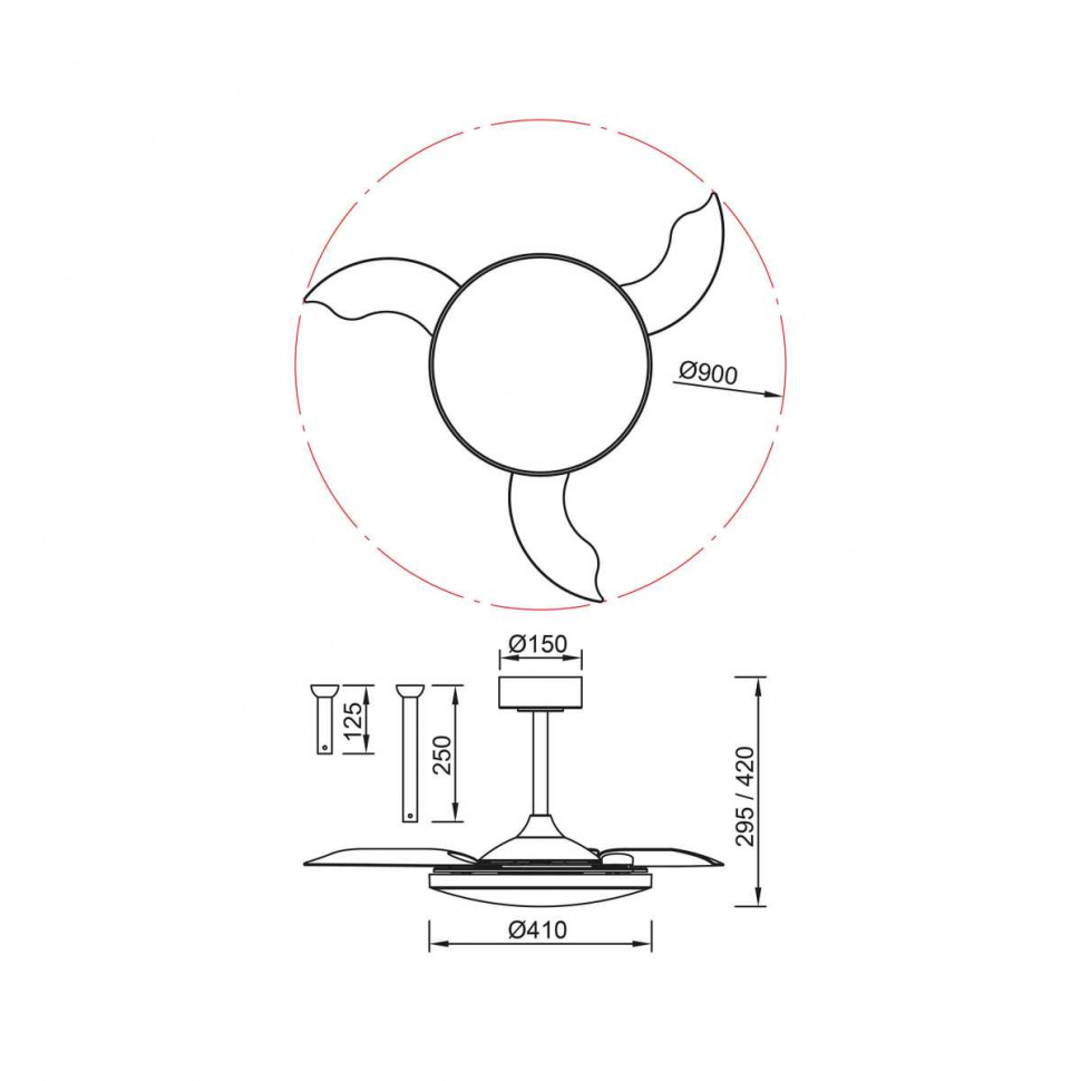 Люстра-вентилятор Mantra Slim Fan 9009