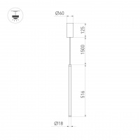 Подвесной светильник Arlight SP-JEDI-HANG-R18-6W Day4000 (BK, 360 deg, 230V) 039533