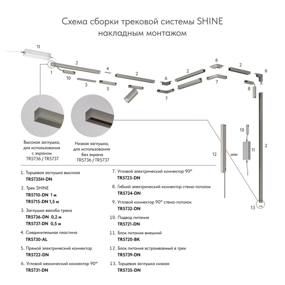 Подвод питания Denkirs Shine base TR5721-DN
