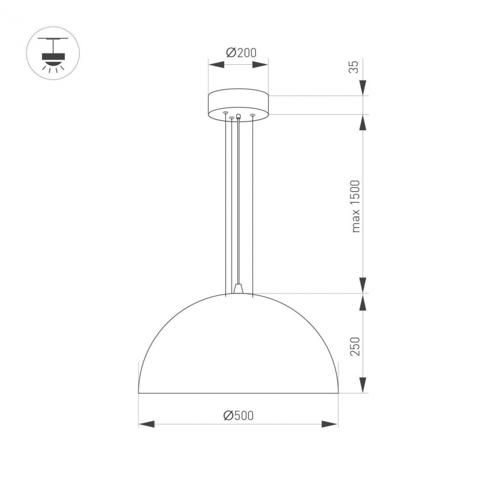 Подвесной светильник Arlight SP-RESTO-HANG-R500-30W Warm3000 (BK, 100 deg, 230V) 039699